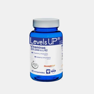 LEVELS UP VITAMINAS D3 (2000UI) + K2 60 COMPRIMIDO