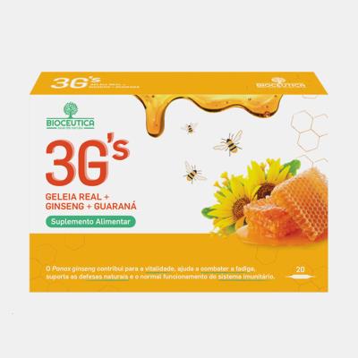 3 G S GELEIA REAL + GINSENG + GUARANA 20 AMPOLAS