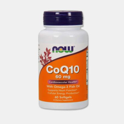 COQ10 60mg c/ OMEGA 3 NOW 60 CAPSULAS