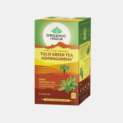 INFUSAO BIO TULSI GREEN TEA ASHWAGANDHA 25 SAQ