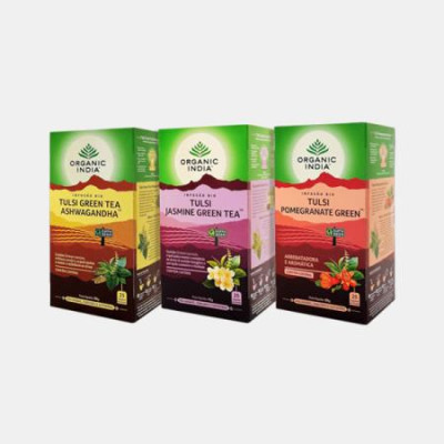 TULSI TRIO CHAS VERDES ORGANIC INDIA