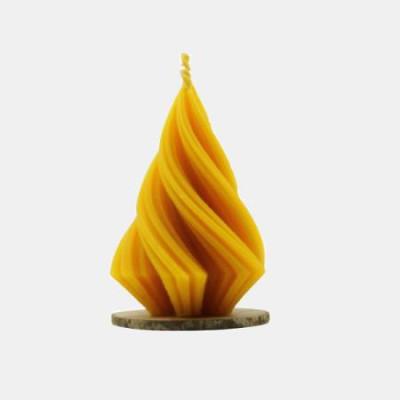 VELA ARTESANAL CERA ABELHA ARVORE EXPIRAL
