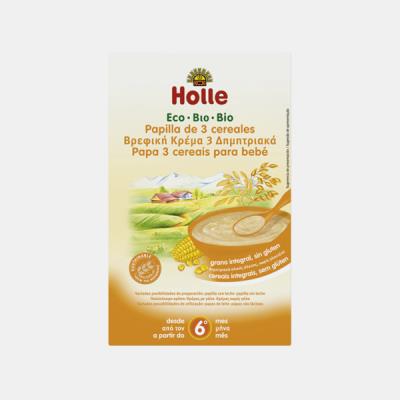 HOLLE BIO PAPA 3 CEREAIS INTEGRAL 6M 250G